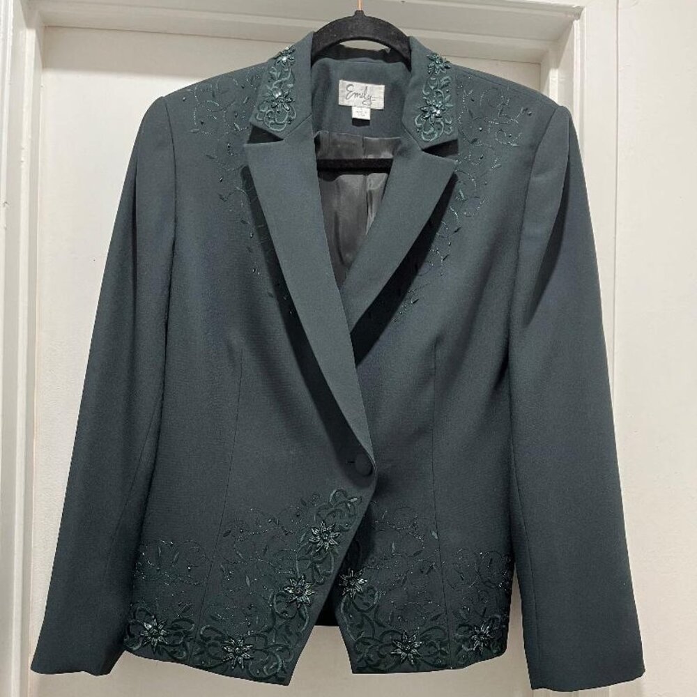 Sz.12 Emily Forest Green 2-Piece Skirt Suit